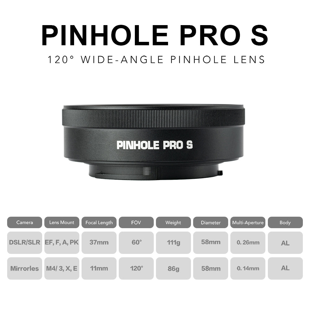 Pinhole Pro S : World's Widest Professional Pinhole Lens